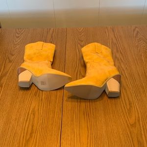 SHEIN boots.  All man made materials.  Size 42.  YELLOW.   NEW!
